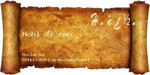 Hohl Áron névjegykártya
