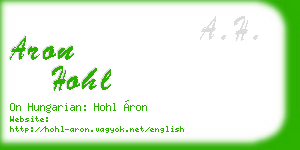aron hohl business card