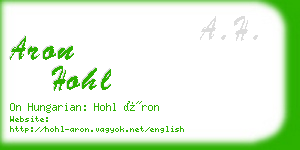 aron hohl business card